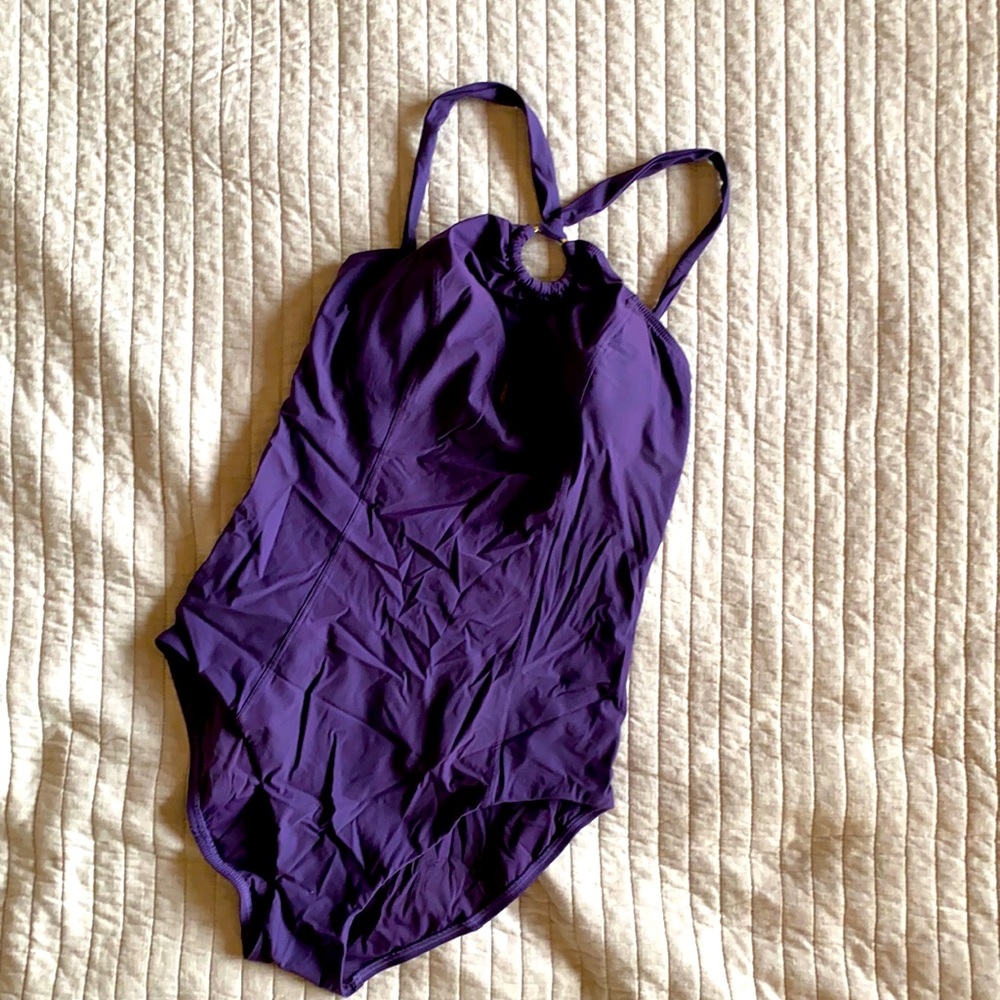 Amoressa Maillot, gorgeous plum purple swimsuit, sz 12